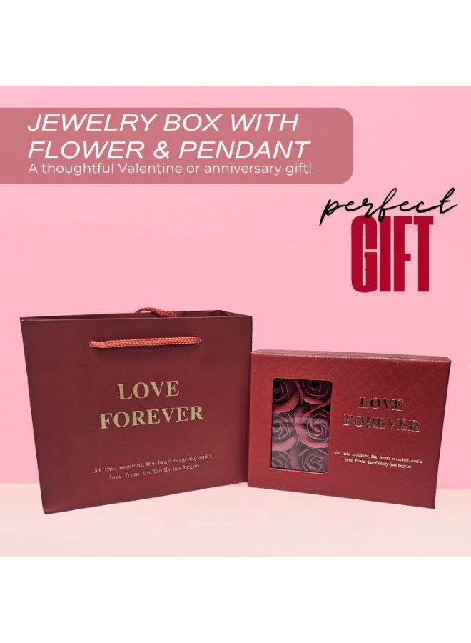 المنزل الذكي هوم سمارت ورد صناعي مع مجوهرات - 6 قطع من الورود والمجوهرات مع علبة هدايا جميلة للزوجة، والصديقة، والأم، والأخوات في أعياد الميلاد، وعيد الحب، والذكرى السنوية، والعيد، أو المناسبات الخاصة. - Image 4